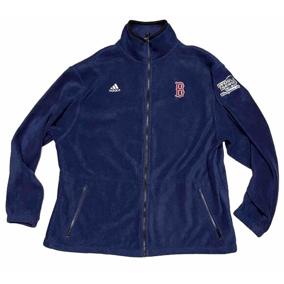 Adidas MLB Boston Red Sox World Series 04 Navy Blue Full Zip Fleece Men’s XL - Picture 1 of 6